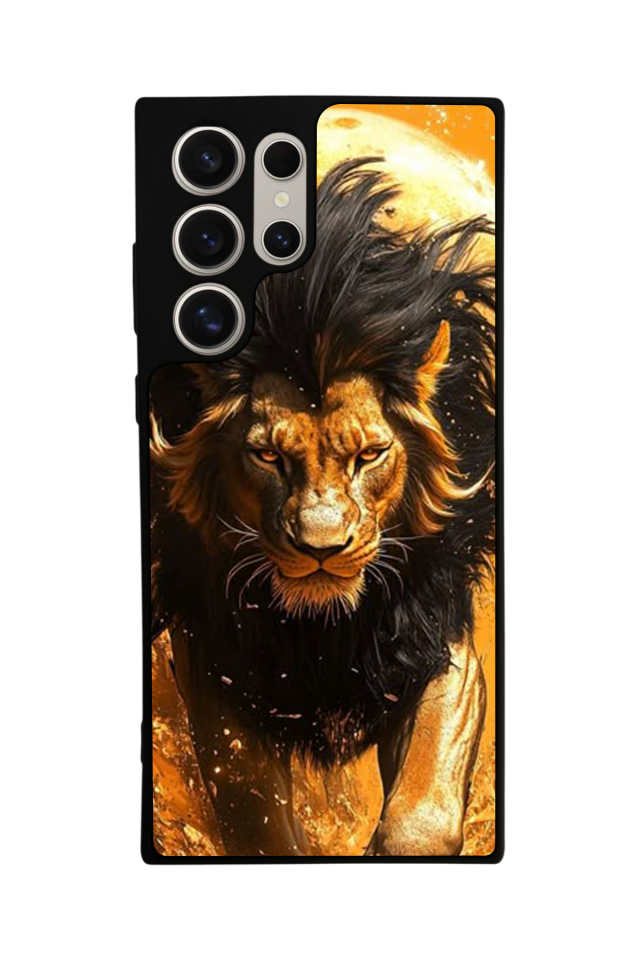 Samsung Galaxy S22 Ultra Uyumlu Aslan Tasarımlı Glossy Premium Kılıf
