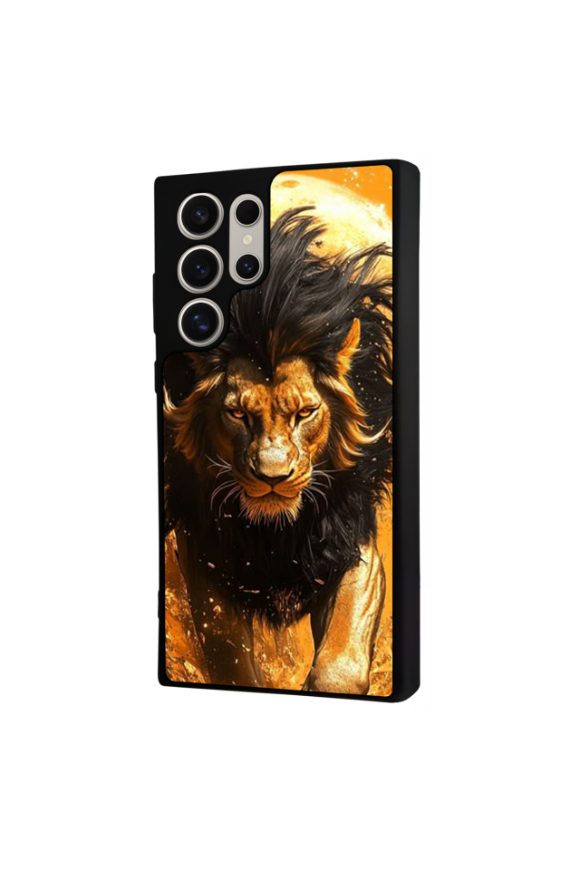 Samsung Galaxy S22 Ultra Uyumlu Aslan Tasarımlı Glossy Premium Kılıf