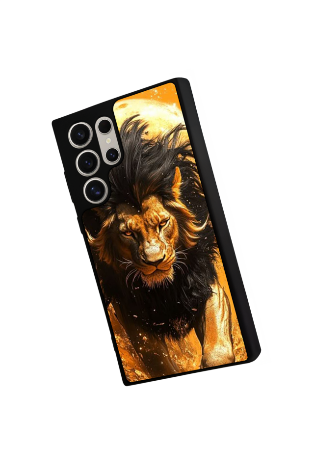 Samsung Galaxy S22 Ultra Uyumlu Aslan Tasarımlı Glossy Premium Kılıf