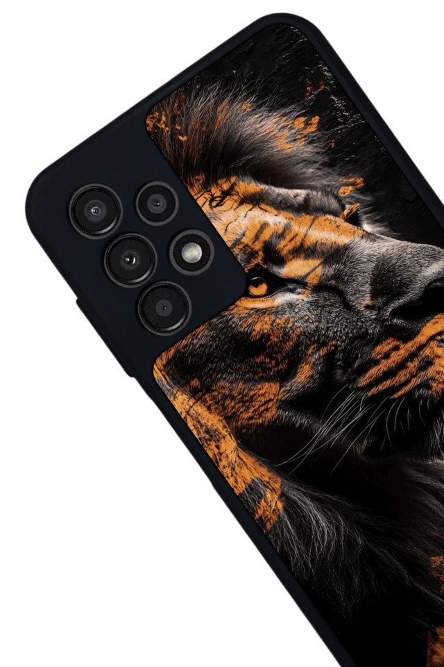 Samsung Galaxy A23 Uyumlu Aslan Tasarımlı Glossy Premium Kılıf