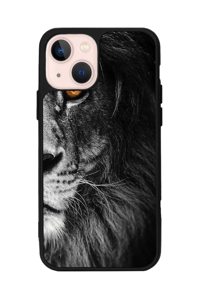 iPhone 14 Plus Uyumlu Aslan Tasarımlı Glossy Premium Kılıf