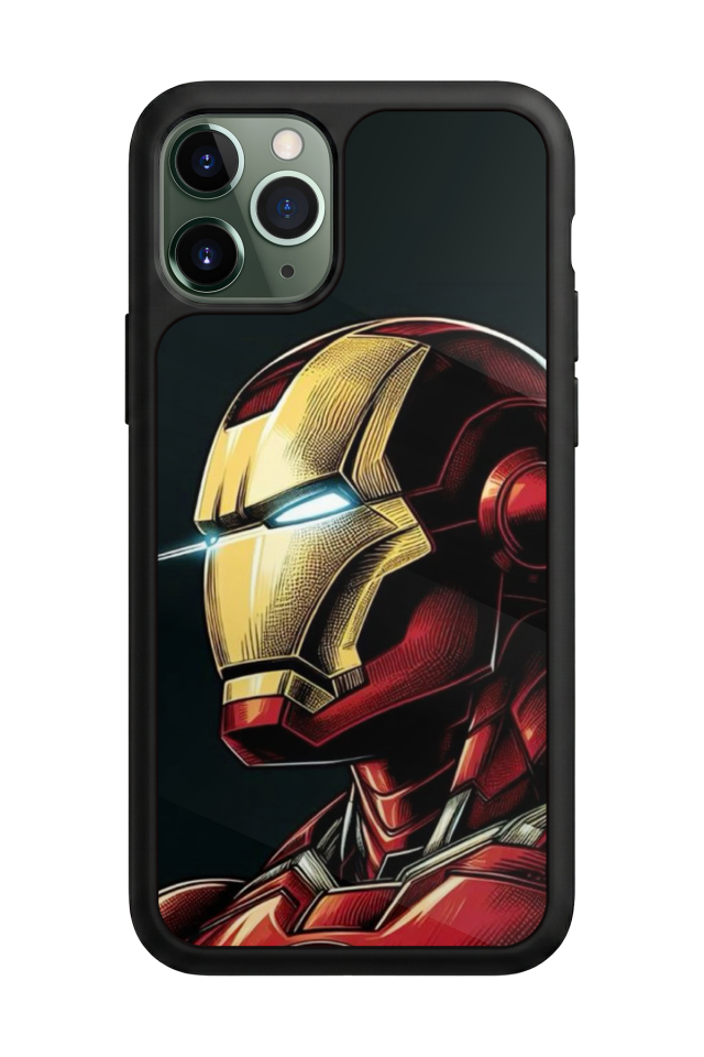 iPhone 11 Pro Max Uyumlu  Iron Man ( Demir Adam ) Tasarımlı Glossy Premium Kılıf