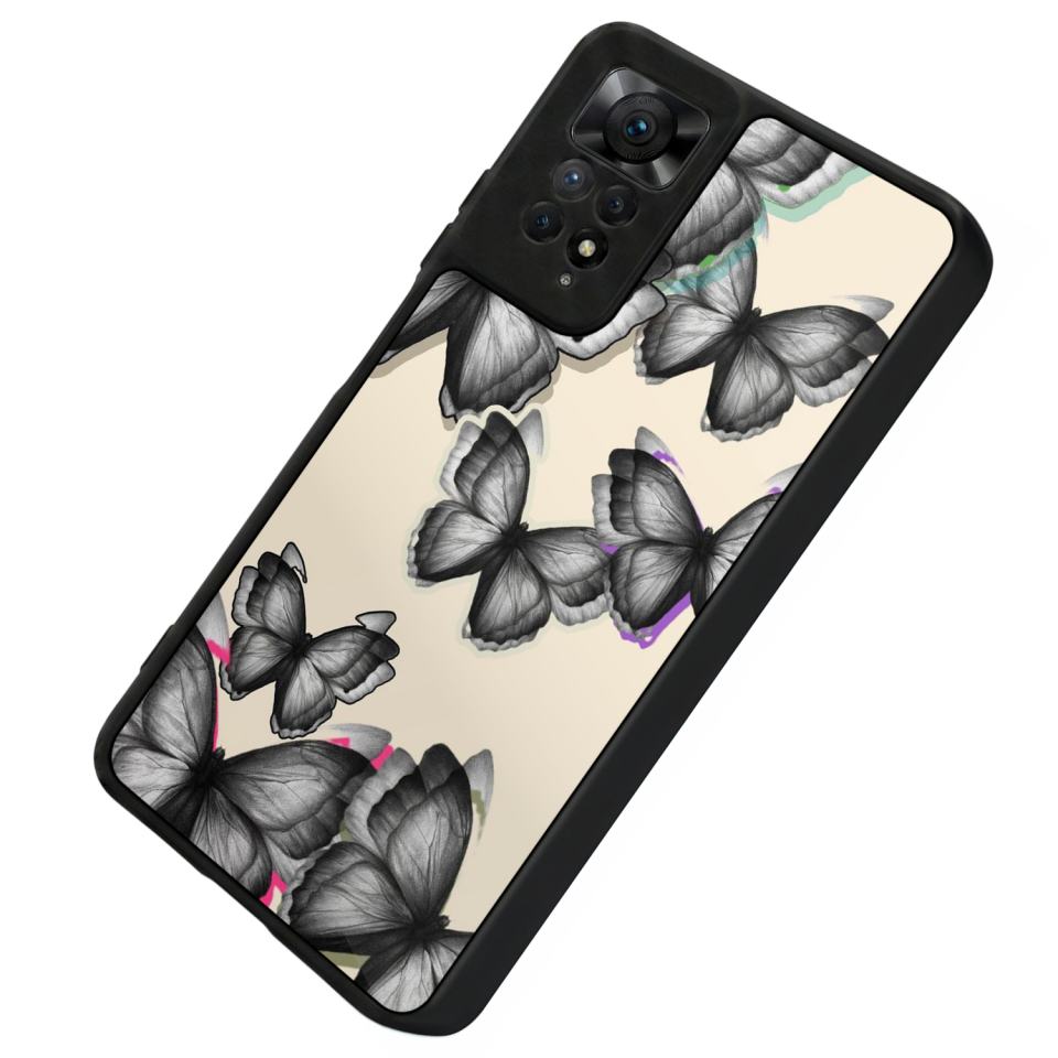 Xiaomi Redmi Note 12 Pro Uyumlu Kelebek Tasarımlı Glossy Premium Kılıf