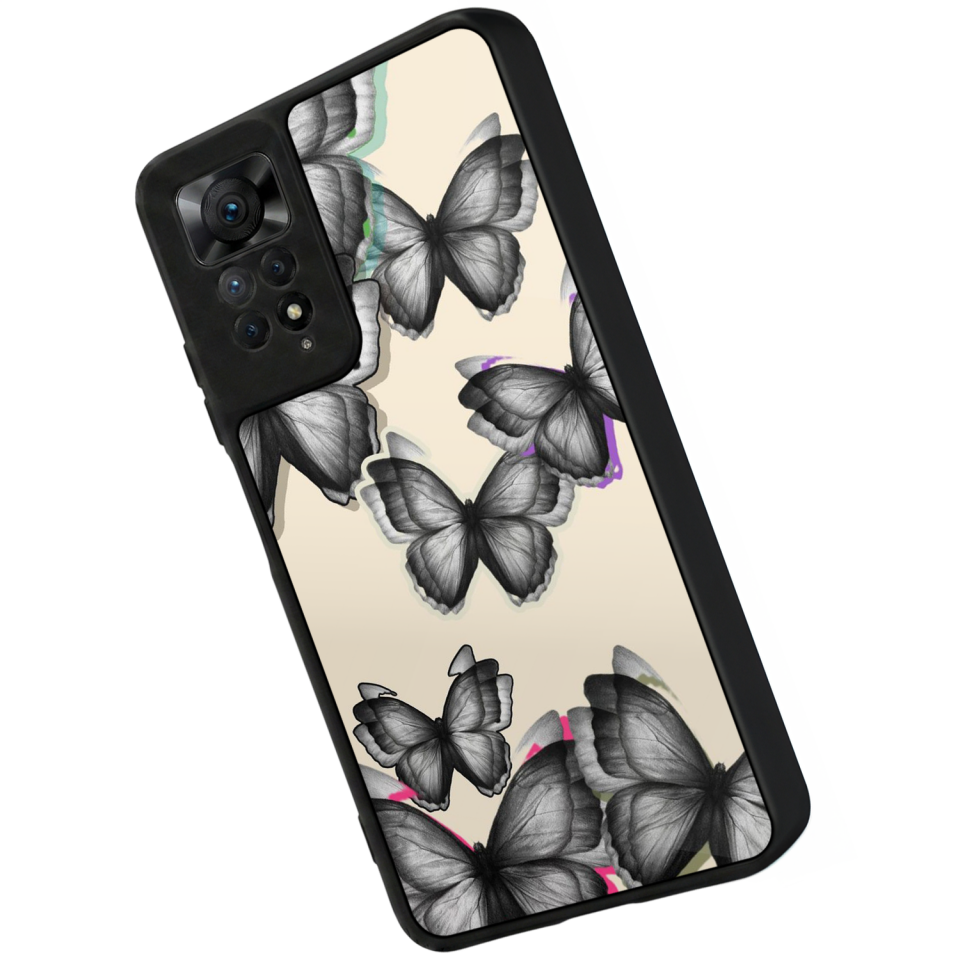 Xiaomi Redmi Note 12 Pro Uyumlu Kelebek Tasarımlı Glossy Premium Kılıf