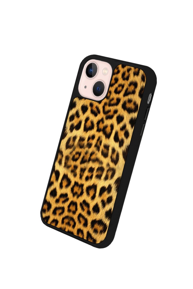 iPhone 13 Mini Uyumlu Leopar Tasarımlı Glossy Premium Kılıf