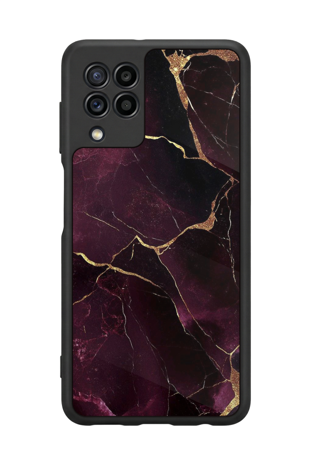 Samsung Galaxy M22 Uyumlu Mermer Marble Tasarımlı Glossy Premium Kılıf