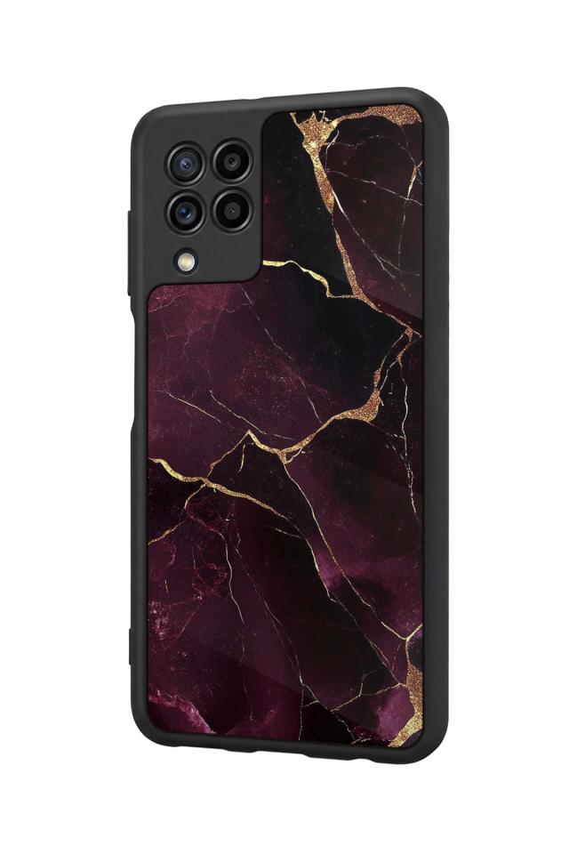 Samsung Galaxy M22 Uyumlu Mermer Marble Tasarımlı Glossy Premium Kılıf