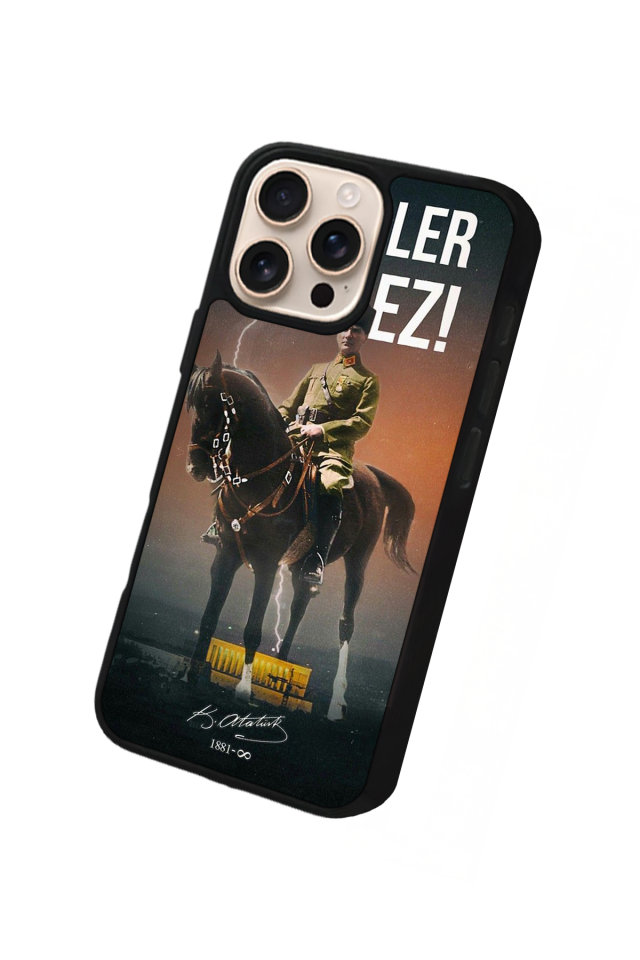 iPhone 15 Pro Uyumlu Mustafa Kemal Ataturk Tasarımlı Glossy Premium Kılıf