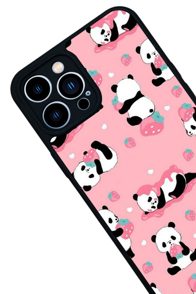 iPhone 13 Pro Max Uyumlu Panda Tasarımlı Glossy Premium Kılıf