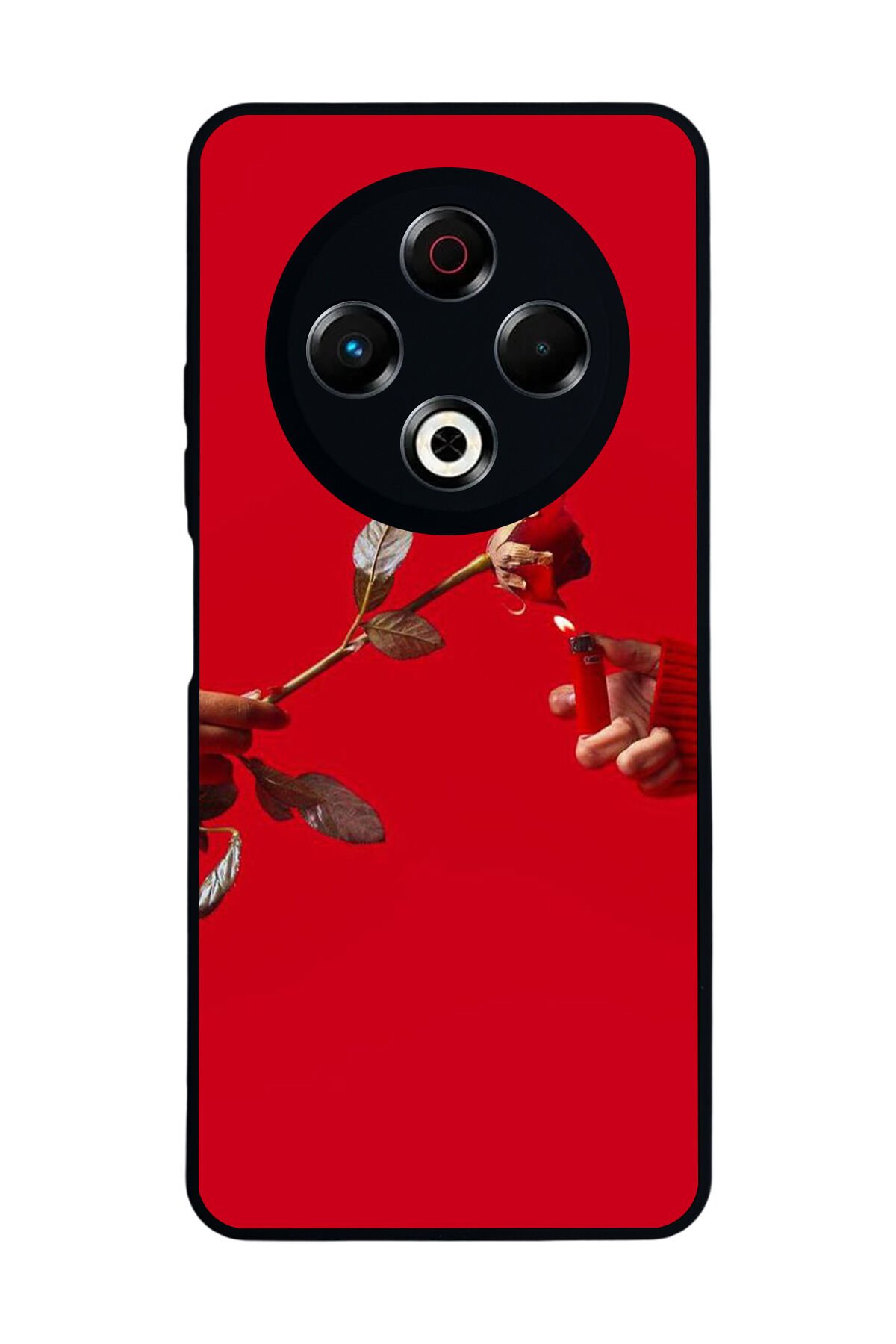Tecno Spark 30 Uyumlu Kirmizi Tasarımlı Glossy Premium Kılıf
