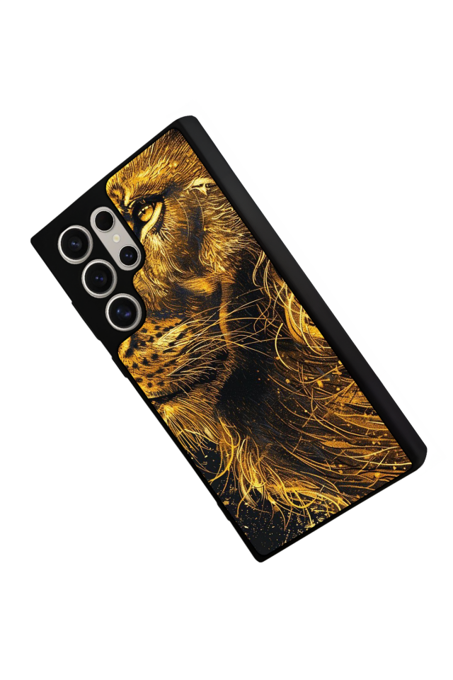 Samsung Galaxy S22 Ultra Uyumlu Aslan Tasarımlı Glossy Premium Kılıf