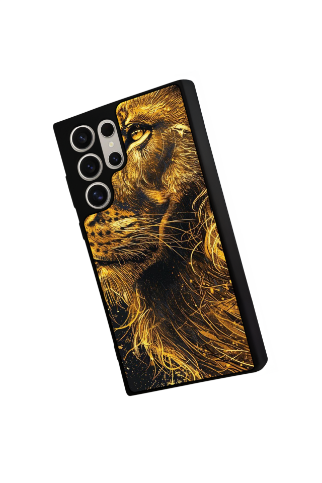 Samsung Galaxy S22 Ultra Uyumlu Aslan Tasarımlı Glossy Premium Kılıf
