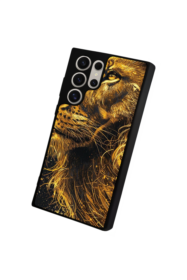 Samsung Galaxy S22 Ultra Uyumlu Aslan Tasarımlı Glossy Premium Kılıf