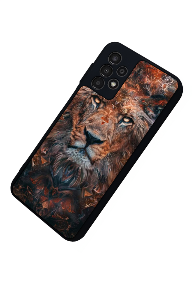 Samsung Galaxy A23 Uyumlu Aslan Tasarımlı Glossy Premium Kılıf