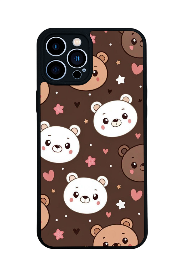 iPhone 13 Pro Max Uyumlu Ayı Tasarımlı Glossy Premium Kılıf