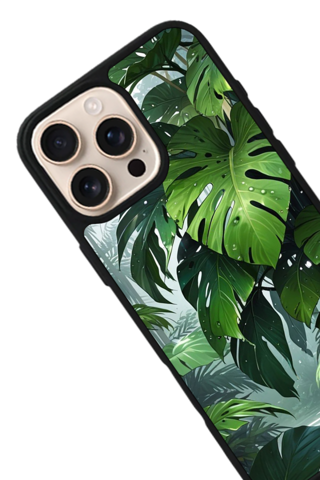iPhone 15 Pro Uyumlu Botanik Tasarımlı Glossy Premium Kılıf