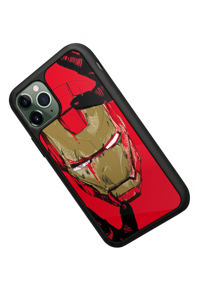 iPhone 11 Pro Max Uyumlu  Iron Man ( Demir Adam ) Tasarımlı Glossy Premium Kılıf