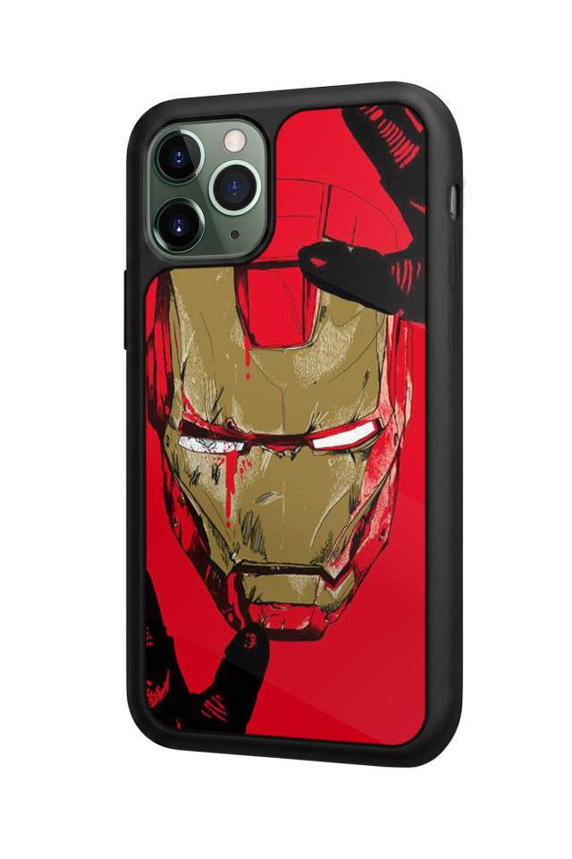 iPhone 11 Pro Max Uyumlu  Iron Man ( Demir Adam ) Tasarımlı Glossy Premium Kılıf