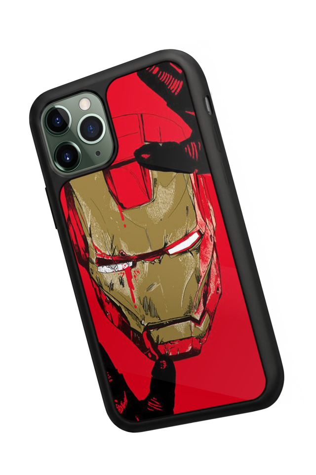 iPhone 11 Pro Max Uyumlu  Iron Man ( Demir Adam ) Tasarımlı Glossy Premium Kılıf