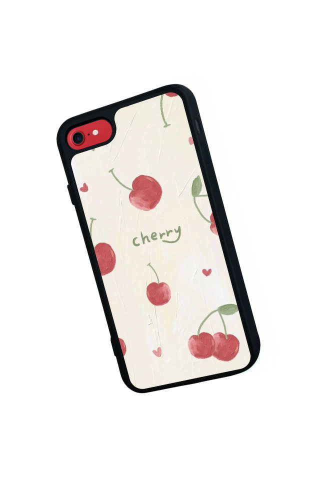 iPhone 7 Uyumlu Kiraz Tasarımlı Glossy Premium Kılıf