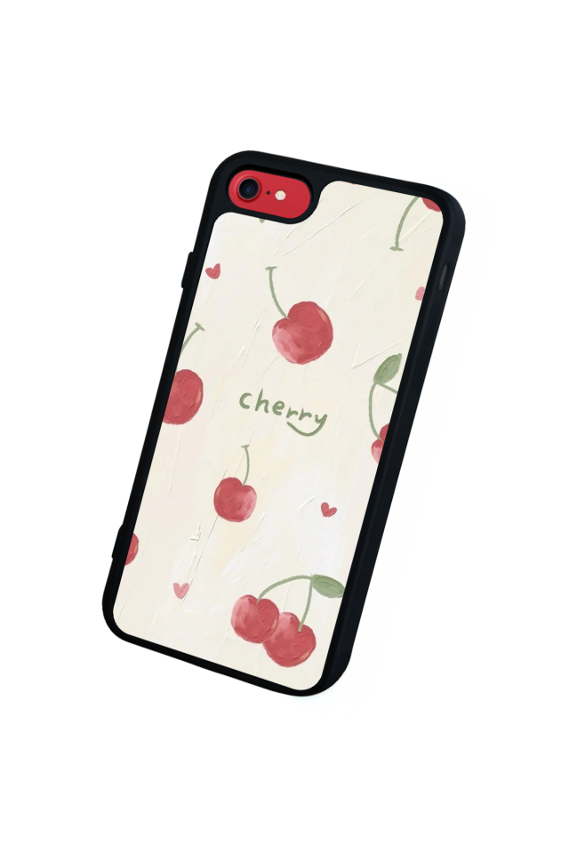 iPhone 7 Uyumlu Kiraz Tasarımlı Glossy Premium Kılıf
