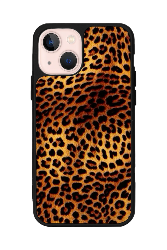 iPhone 13 Mini Uyumlu Leopar Tasarımlı Glossy Premium Kılıf