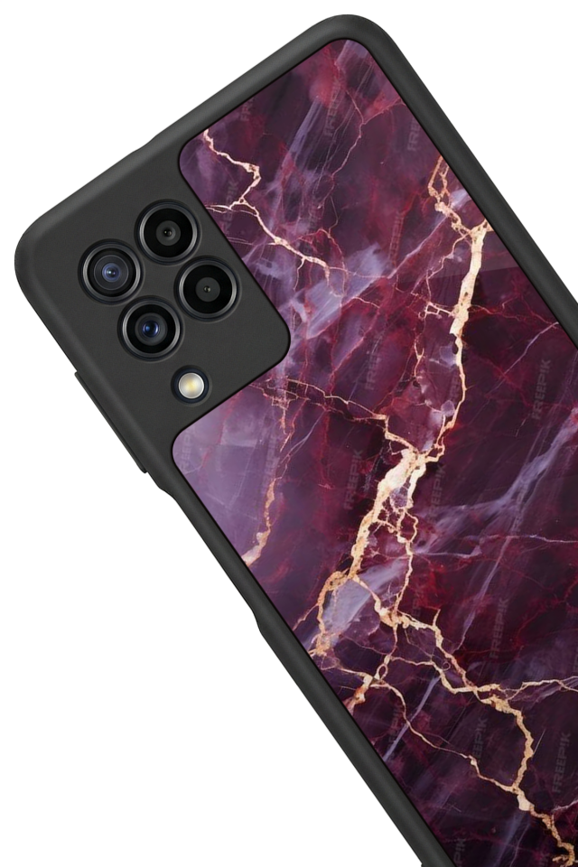 Samsung Galaxy M22 Uyumlu Mermer Marble Tasarımlı Glossy Premium Kılıf