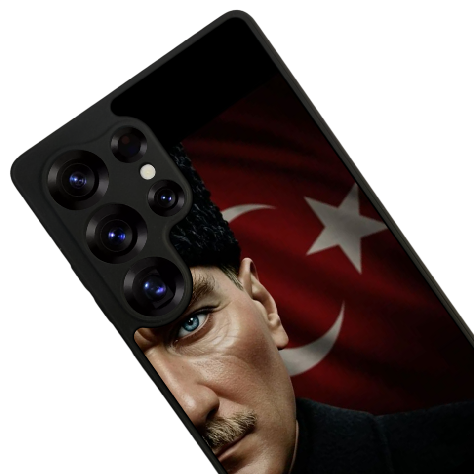Samsung Galaxy S25 Ultra Uyumlu Mustafa Kemal Ataturk Tasarımlı Glossy Premium Kılıf
