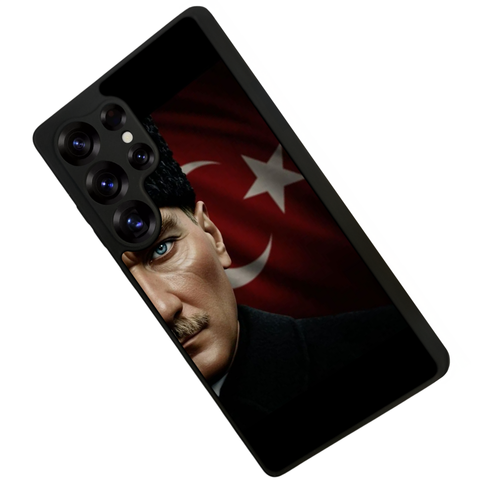 Samsung Galaxy S25 Ultra Uyumlu Mustafa Kemal Ataturk Tasarımlı Glossy Premium Kılıf