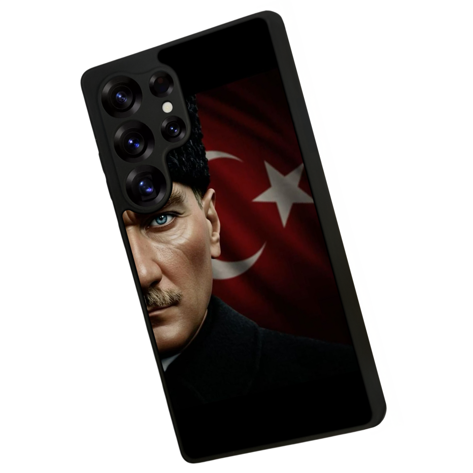 Samsung Galaxy S25 Ultra Uyumlu Mustafa Kemal Ataturk Tasarımlı Glossy Premium Kılıf