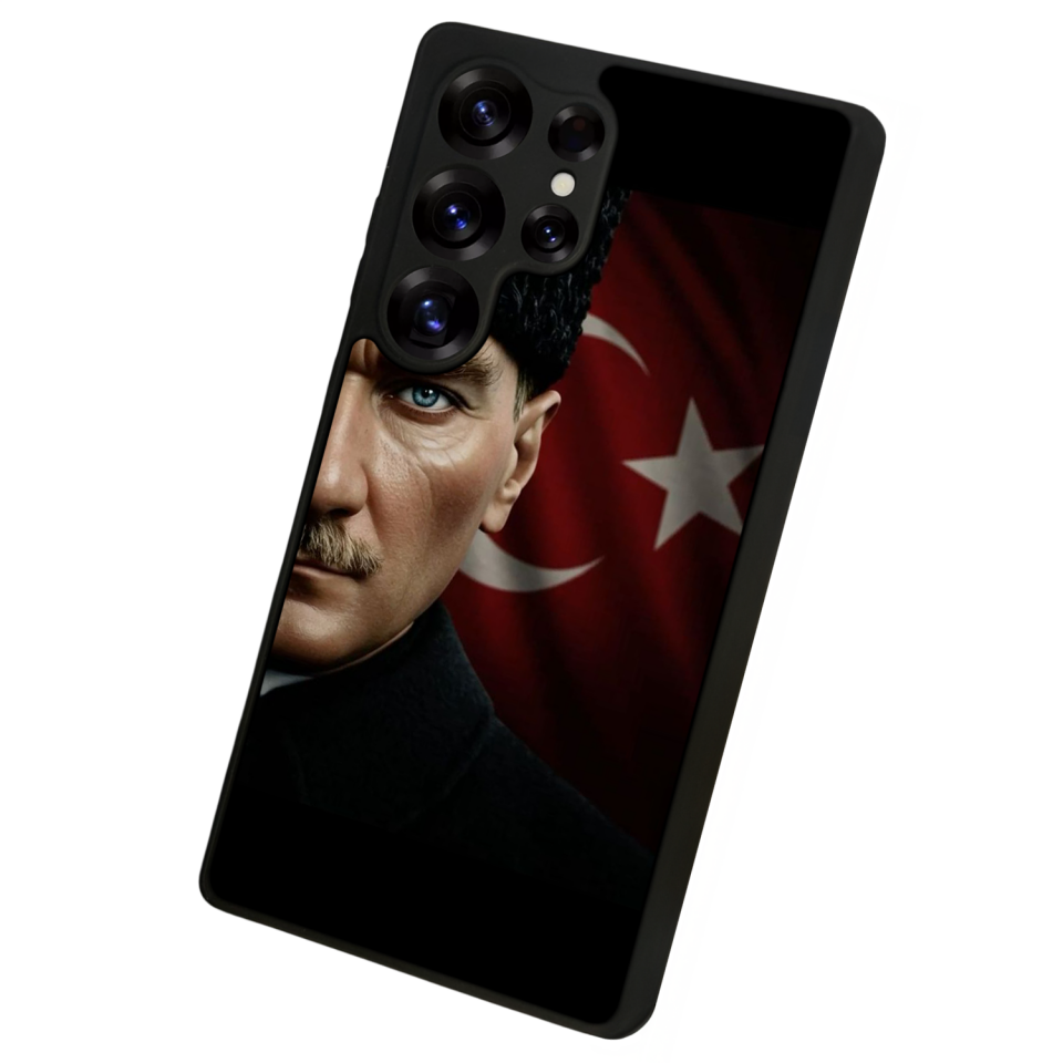 Samsung Galaxy S25 Ultra Uyumlu Mustafa Kemal Ataturk Tasarımlı Glossy Premium Kılıf