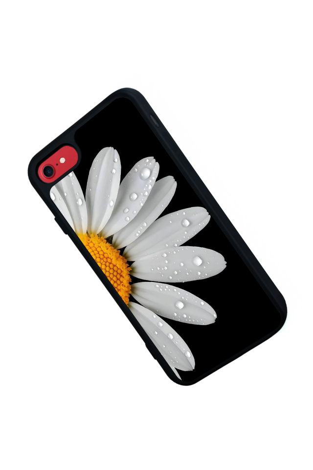 iPhone 8 Uyumlu Papatya Tasarımlı Glossy Premium Kılıf