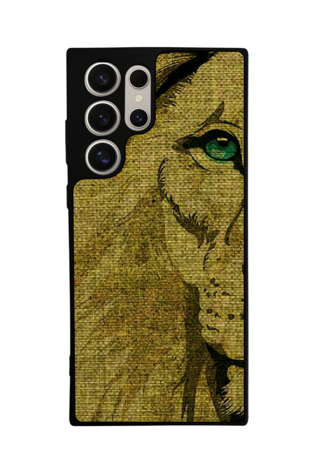 Samsung Galaxy S22 Ultra Uyumlu Aslan Tasarımlı Glossy Premium Kılıf