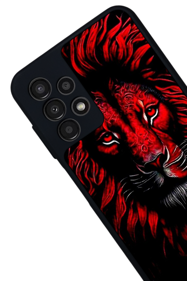 Samsung Galaxy A23 Uyumlu Aslan Tasarımlı Glossy Premium Kılıf