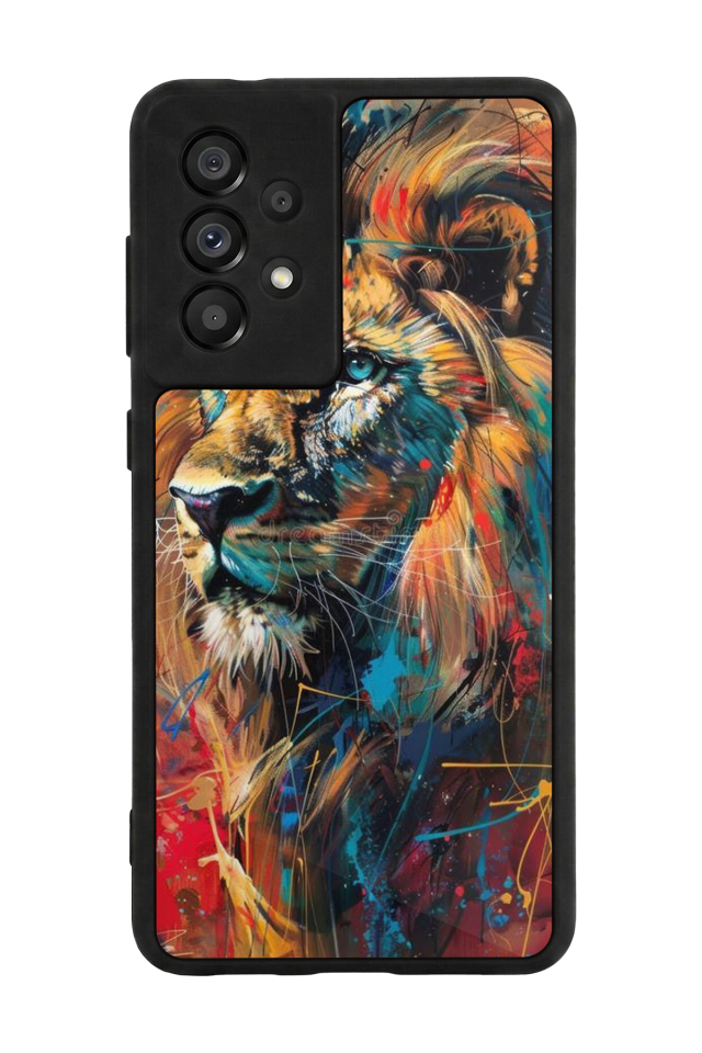 Samsung Galaxy A73 Uyumlu Aslan Tasarımlı Glossy Premium Kılıf
