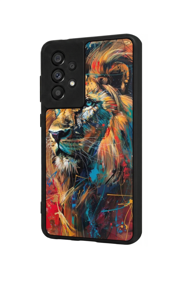 Samsung Galaxy A73 Uyumlu Aslan Tasarımlı Glossy Premium Kılıf