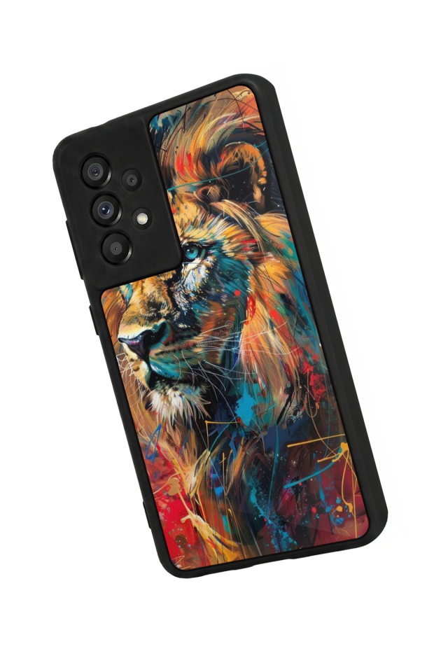 Samsung Galaxy A73 Uyumlu Aslan Tasarımlı Glossy Premium Kılıf