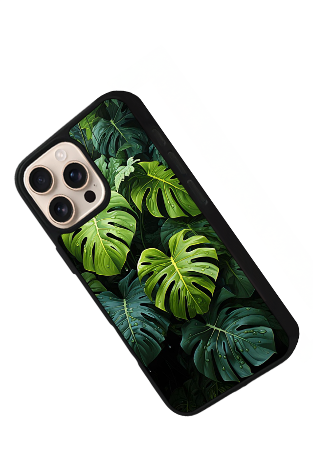 iPhone 15 Pro Uyumlu Botanik Tasarımlı Glossy Premium Kılıf