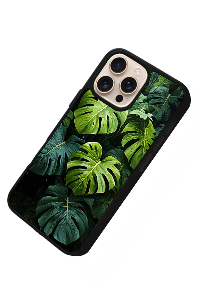 iPhone 15 Pro Uyumlu Botanik Tasarımlı Glossy Premium Kılıf