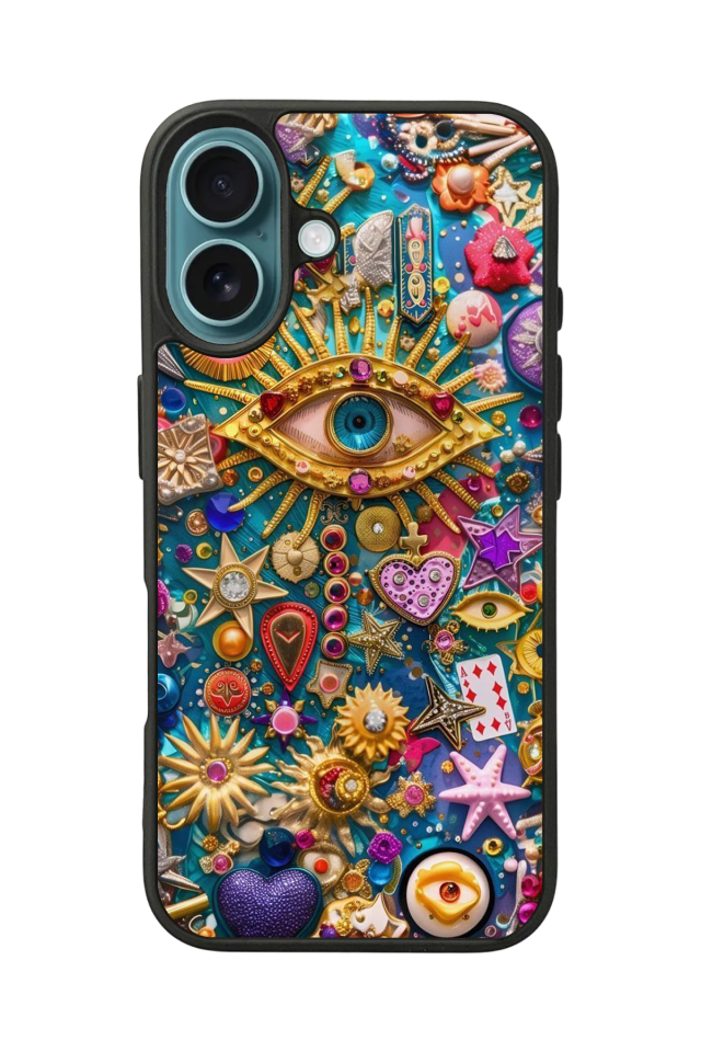 iPhone 16 Plus Uyumlu Göz Tasarımlı Glossy Premium Kılıf
