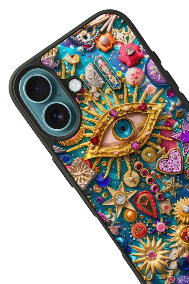iPhone 16 Plus Uyumlu Göz Tasarımlı Glossy Premium Kılıf