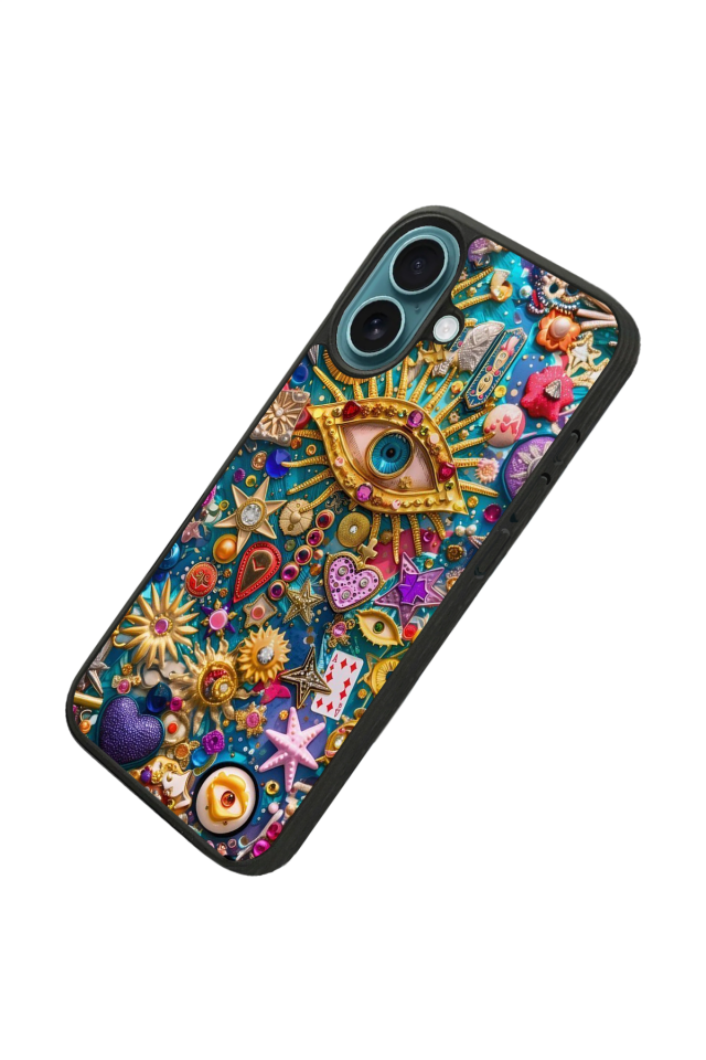 iPhone 16 Plus Uyumlu Göz Tasarımlı Glossy Premium Kılıf