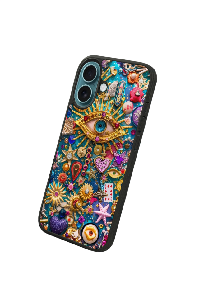 iPhone 16 Plus Uyumlu Göz Tasarımlı Glossy Premium Kılıf