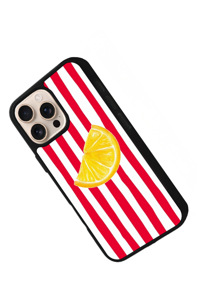 iPhone 16 Pro Max Uyumlu Limon Tasarımlı Glossy Premium Kılıf