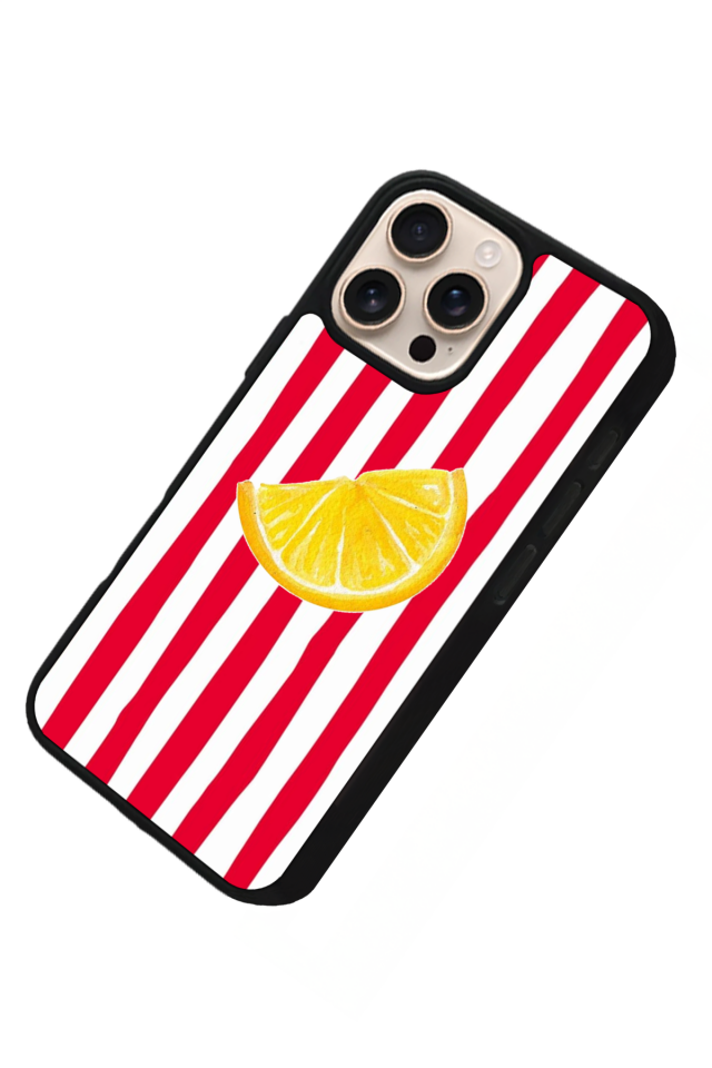 iPhone 16 Pro Max Uyumlu Limon Tasarımlı Glossy Premium Kılıf