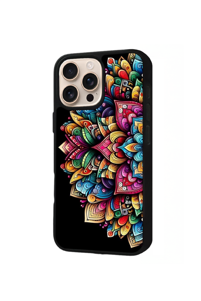 iPhone 14 Pro Max Uyumlu Mandala Tasarımlı Glossy Premium Kılıf