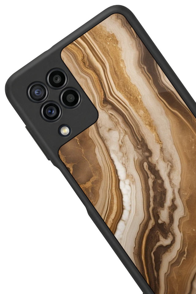 Samsung Galaxy M22 Uyumlu Mermer Marble Tasarımlı Glossy Premium Kılıf