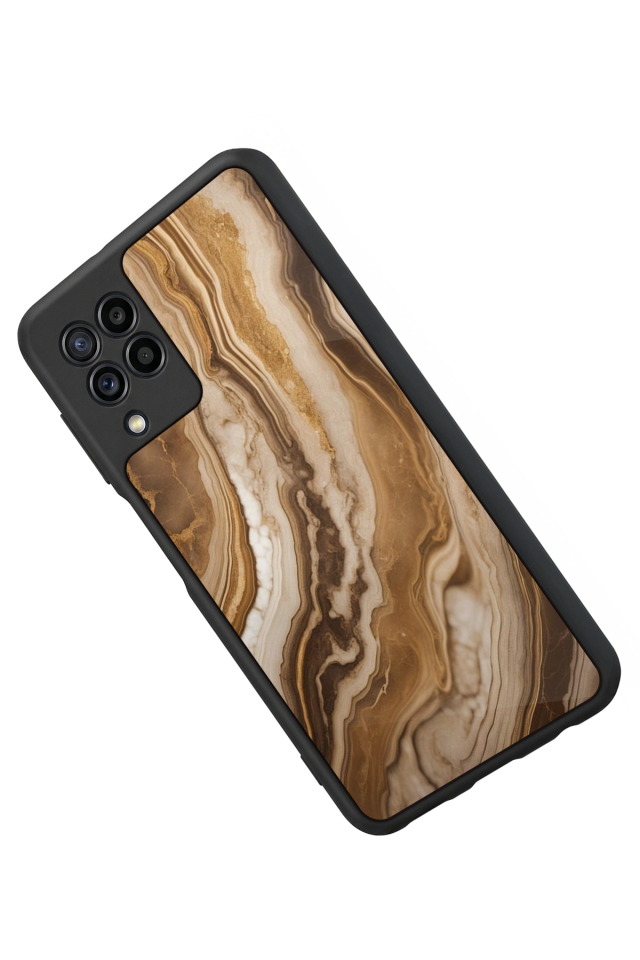 Samsung Galaxy M22 Uyumlu Mermer Marble Tasarımlı Glossy Premium Kılıf