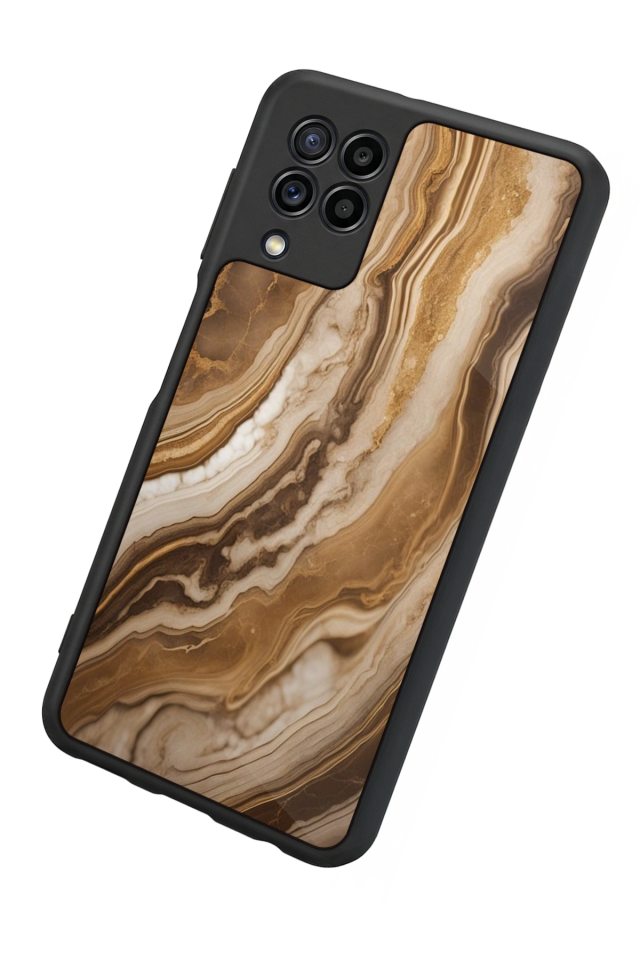 Samsung Galaxy M22 Uyumlu Mermer Marble Tasarımlı Glossy Premium Kılıf