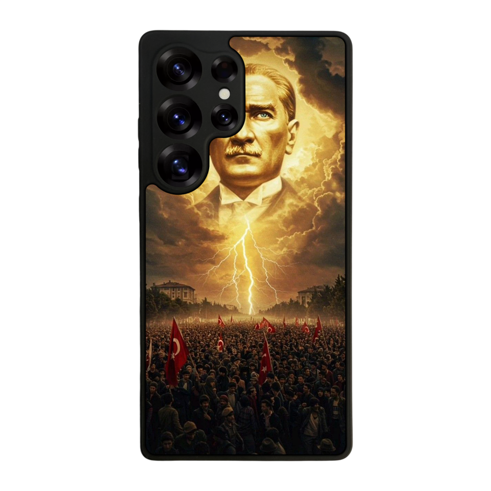 Samsung Galaxy S25 Ultra Uyumlu Mustafa Kemal Ataturk Tasarımlı Glossy Premium Kılıf